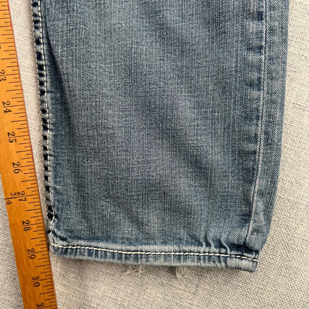 BKE Jake Straight Mens Jeans 33x30 (fit 32x29) Blue Medium Wash Distressed Y2K